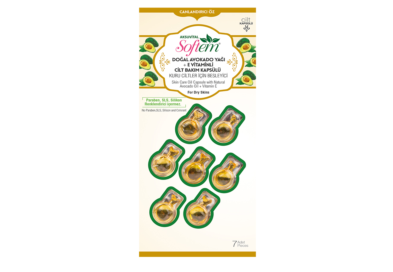 Avokado Yağı + E Vitaminli Cilt Bakım Kapsülü